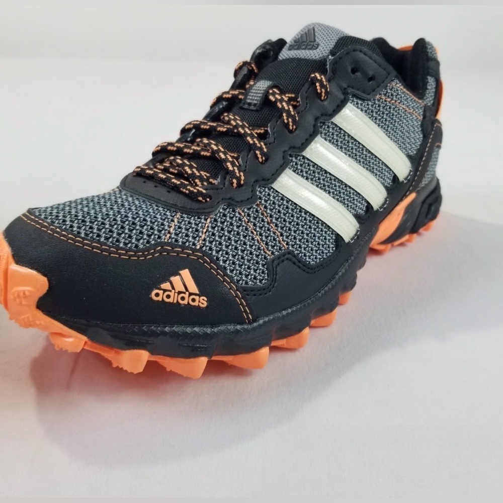 Adidas Gray and Orange Trail Sneakers